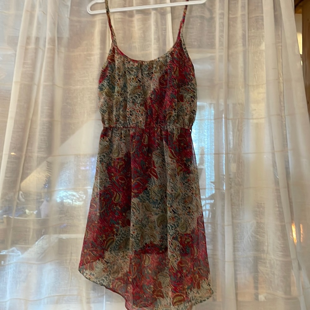 Spaghetti strap (adjustable) summer dress with paisley pattern.